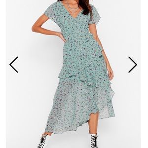 midi layered floral dress